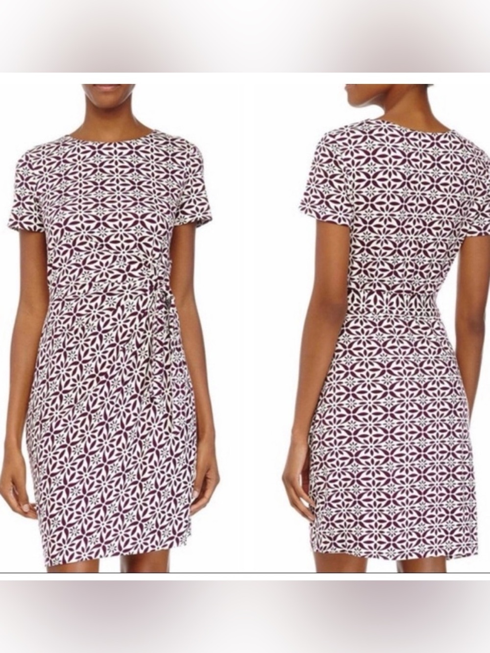 Diane von Furstenberg Zoe Moroccan Elderberry Print Tie Front